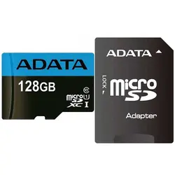 کارت حافظه میکرو ۱۲۸ گیگ ای دیتا ADATA Premier AP V10 U1 100MB/s + خشاب