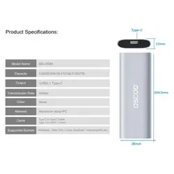 اس اس دی اکسترنال اوسکو مدل MD-005M ظرفیت یک ترابایت