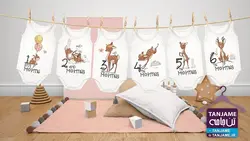 مشخصات، قیمت و خرید لباس ماهگرد نوزاد طرح آهو