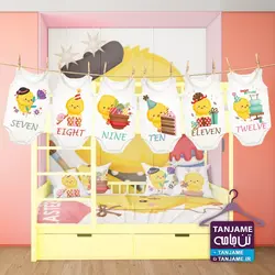 مشخصات، قیمت و خرید لباس ماهگرد نوزاد طرح جوجه &ndash; فروشگاه ماهگرد نوزاد | روتختی نوزاد | تن جامه