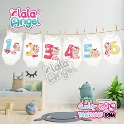 لباس ماهگرد نوزاد طرح زرافه &ndash; فروشگاه ماهگرد نوزاد | روتختی نوزاد | تن جامه &ndash; خرید