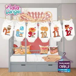 مشخصات، قیمت و خرید لباس ماهگرد نوزاد طرح صبحانه