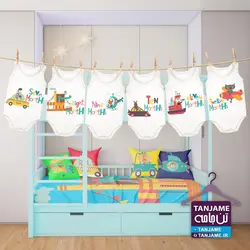 مشخصات، قیمت و خرید لباس ماهگرد نوزاد طرح حیوانات ماشینی