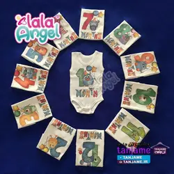 لباس ماهگرد نوزاد طرح هیولا &ndash; فروشگاه ماهگرد نوزاد | روتختی نوزاد | تن جامه &ndash; خرید