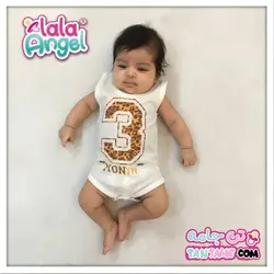 لباس ماهگرد نوزاد طرح پلنگی &ndash; فروشگاه ماهگرد نوزاد | روتختی نوزاد | تن جامه &ndash; خرید