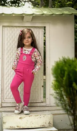 بلوز شلوار پیشبندی دخترانه طرح جغد