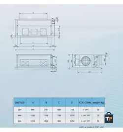 فن کویل کانالی میتسویی مدل MF304-DP