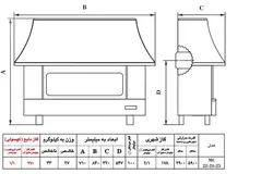 بخاری گازی شومینه ای نیک کالا مدل ثمین MC25