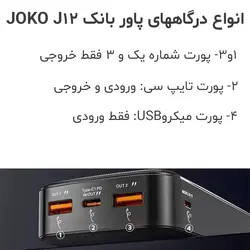 پاور بانک کانفلون 20000mAh مدل Joko J12 | تِک ابزار