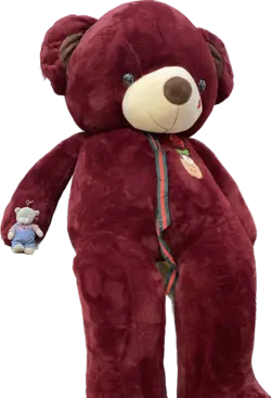 عروسک خرس زرشکی ۲۴۰ سانتی