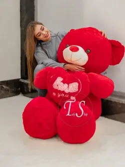 خرس قرمز قلب به دست 180 سانتی متری