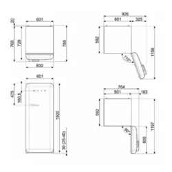 یخچال تک درب اسمگ مدل FAB28RPB3 رنگ آبی پاستیلی