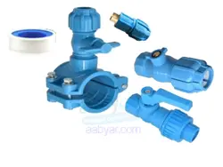 کیت انشعاب(کمربند متصل به شیر انشعاب+شیر قطع و وصل+شیر سه کاره یا ترکیبی(بعد از کنتور)