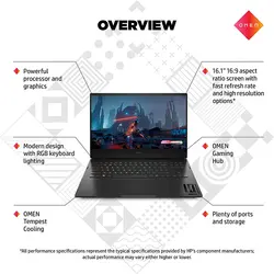 لپ تاپ گیمینگ HP Omen 16 Ryzen 5-5600H, 16GB RAM, 512GB SSD, 8GB AMD Graphic, FHD