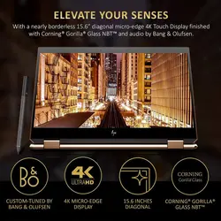لپ تاپ HP Spectre X360 15 2020 Core i7-10750H, 16GB RAM, 1TB SSD, 4GB GTX Graphic, 4K, Touch