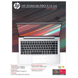 لپ تاپ HP Zhan 66 Pro 14 G4 Ryzen 7-5800U, 8GB RAM, 512GB SSD, FHD