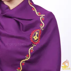 شال سوزن دوزی پلیوار مدل بته جقّه