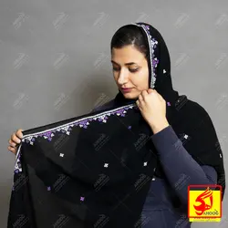 شال سوزن دوزی پلیوار مدل مهربانو