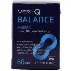 نوار تست قند خون وری کیوVERI-Q مدل بالانسBALANCE بسته ۵۰عددی