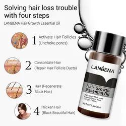 سرم ضد ریزش مو برند لانبنا - lanbena hair growth essential oil