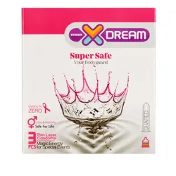 کاندوم اسپرم کش ایکس دریم مدل Super Safe بسته 3 عددی