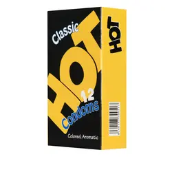 کاندوم معطر هات مدل classic بسته 12 عددی