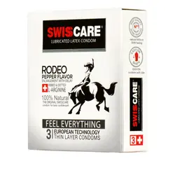 کاندوم سوئیس کر مدل Rodeo Pepper Flavor بسته 3 عددی