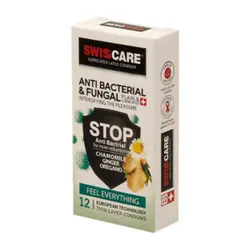 کاندوم سوئیس کر مدل Anti Bactrial And Fungal بسته 12 عددی