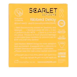 کاندوم تاخیری شیاردار اسکارلت مدل Ribbed Delay بسته 3 عددی
