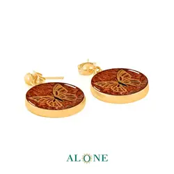 گوشواره گرد دلربا آجری پروانه (طرح 2)