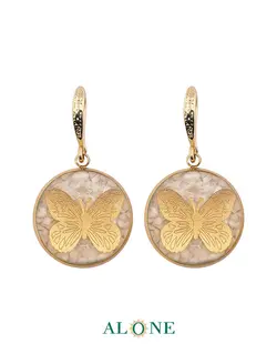 گوشواره گرد صدف پروانه