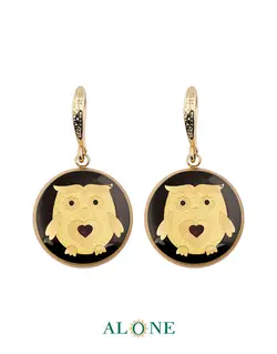 گوشواره گرد تایگر رنگی جغد