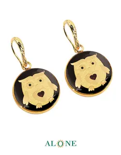 گوشواره گرد تایگر رنگی جغد