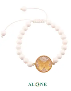 دستبند کوچک بافت صدف پروانه