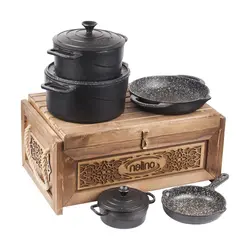 سرویس قابلمه چدن نالینو 8 پارچه مدل TEKLA - فروشگاه امیر