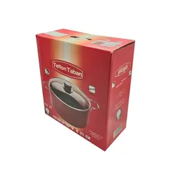 قابلمه تفلون تابان با در پیرکس سایز 34 - فروشگاه امیر