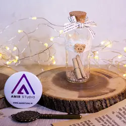 شیشه عشق طرح 2 | با برگه کرافت با حلقه طلایی | استودیو امیر