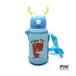 قمقمه فلاسکی دو کاره کاوردار 500ml (طرح دایناسور)