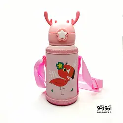 قمقمه فلاسکی دو کاره کاوردار 500ml (طرح فلامینگو)