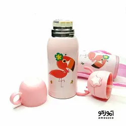 قمقمه فلاسکی دو کاره کاوردار 500ml (طرح فلامینگو)