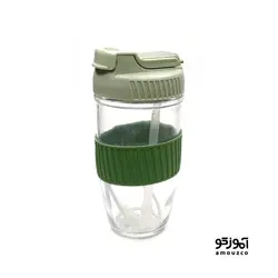 تراول ماگ شیشه ای نی دار مدل 4806