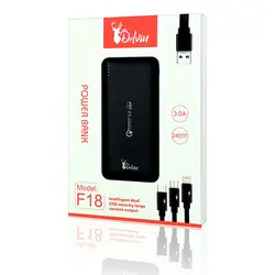 پاوربانک دلوین مدل Power Bank Delvin F18 ظرفیت 24000 میلی آمپر
