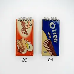 دفترچه جلد چوبی طرح شکلات 13×6 سانتیمتر