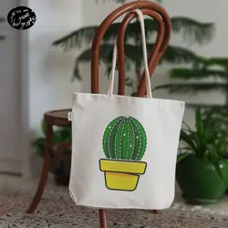 کیف پارچه ای (ساک پارچه ای)  طرح کاکتوس کد 5 (عقیق)