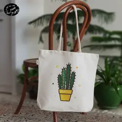 کیف پارچه ای (ساک پارچه ای) طرح کاکتوس کد 1 (عقیق)