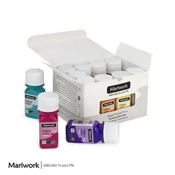 رنگ پارچه ماری وورک 30 میل (ست 12 رنگ)