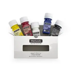 رنگ پارچه ماری وورک 30 میل (ست 5 رنگ)