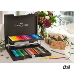 مدادرنگی پلی کروموس 72 رنگ جعبه چوبی دو طبقه فابرکاستل