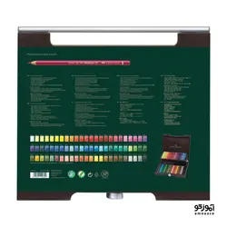 مدادرنگی پلی کروموس 72 رنگ جعبه چوبی دو طبقه فابرکاستل