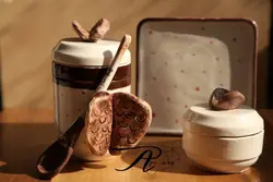 ماگ سرامیکی همراه با قاشق (طرح پرنده)